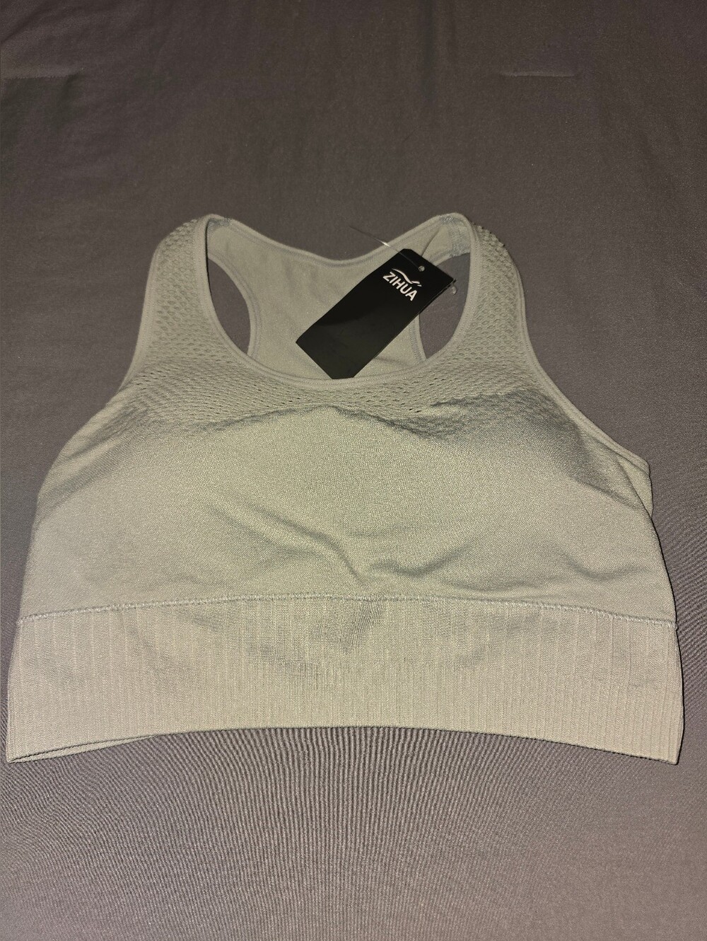 NWT Seamless Racerback Sports Bra - Light Gray W/Built-in Padding